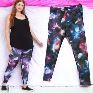 Torrid Celestial Galaxy Print Scuba Leggings Size 2 2XL